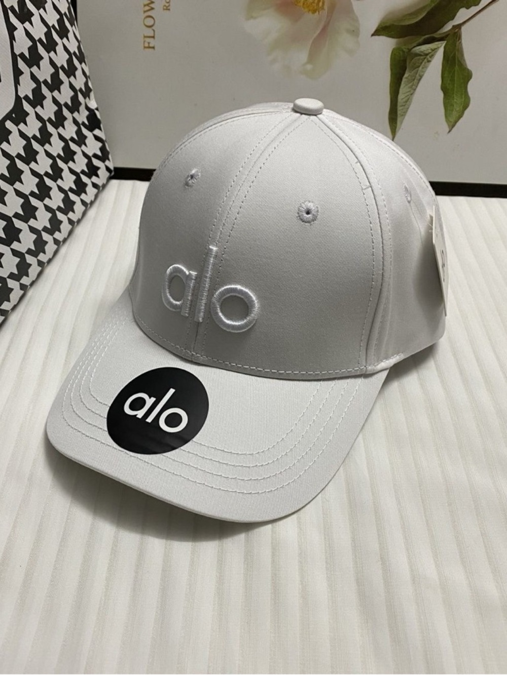 ALO Yoga Kids White Embroidered Logo Cap